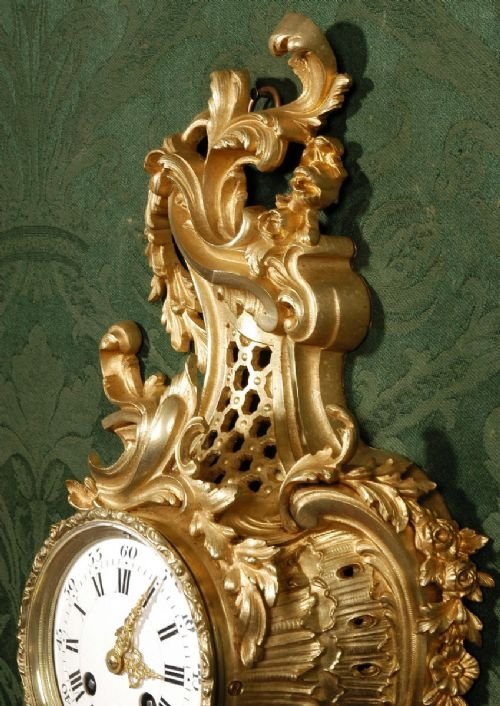 **** Sold **** Superb Antique French Cartel Clock - Beautiful Rococo Design